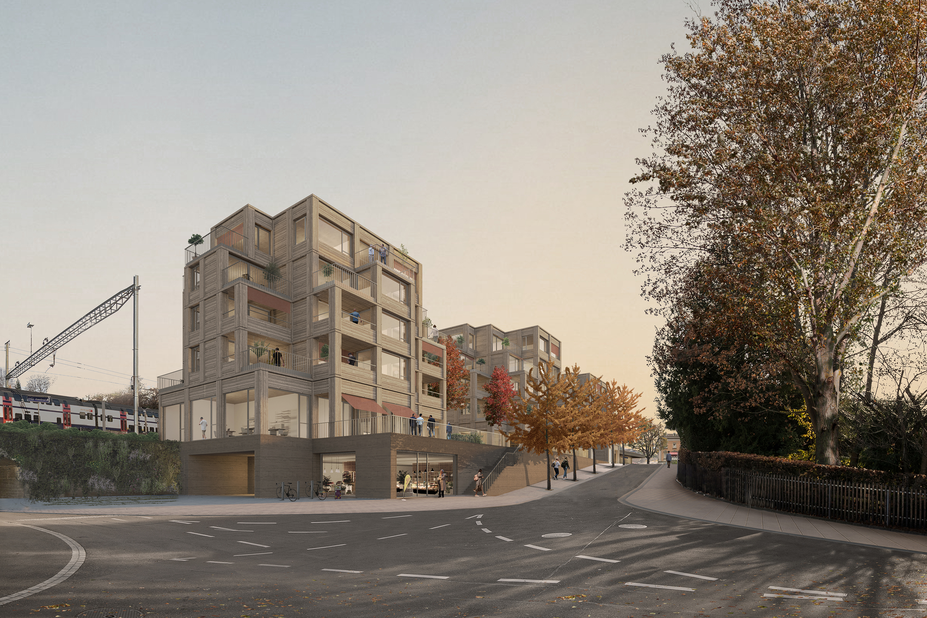 Die Musketiere, project for the station area Erlenbach, Switzerland 